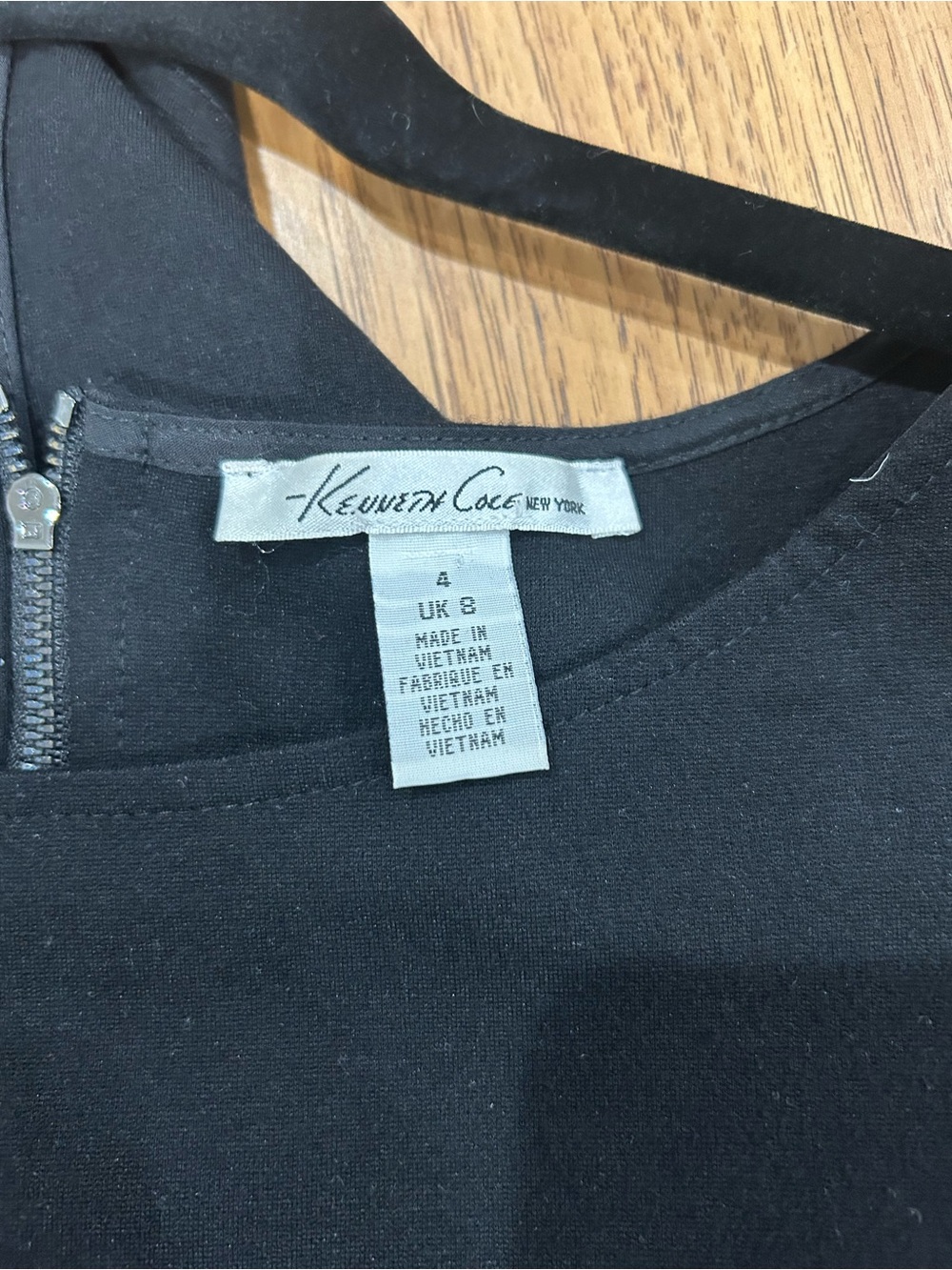 Kenneth Cole Black Long-Sleeve Ruched Side Scoop Neck Dress - Picture 3 of 3
